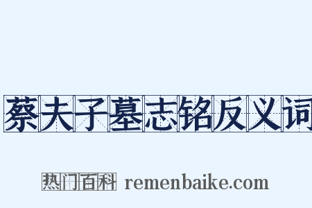 蔡夫子墓志铭反义词是什么意思的图片